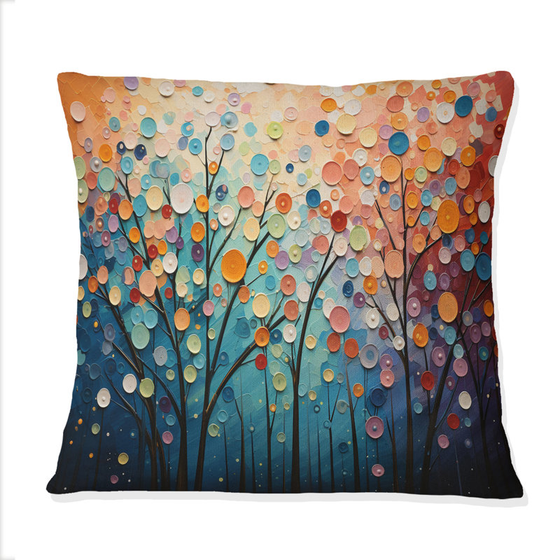 Coussin romantique avec paysage romantique pointillisme - paysage romantique