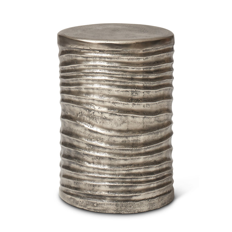 Jonica Aluminum Accent Stool, Silver