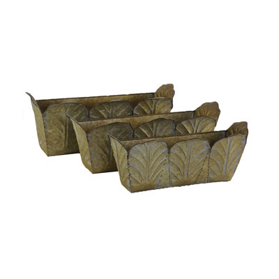 Ensemble de 3 pots à fleurs muraux rustiques en métal