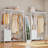 Rylaey 47.24'' Metal Clothes Rack, Heavy Duty Garment Rack for Hanging Clothes, Industrial Clothing Racks with Shelves, 2 Fabric Drawers, 4 Hooks, 2 Hanging Rods, Freestanding Closet Organizer-1978879182