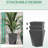 3 Patio Flower , 18", 15.41", 11.75", With Drainage, For Garden, Balcony, Front Door, Gray Stackable Planter Boxes Pots,