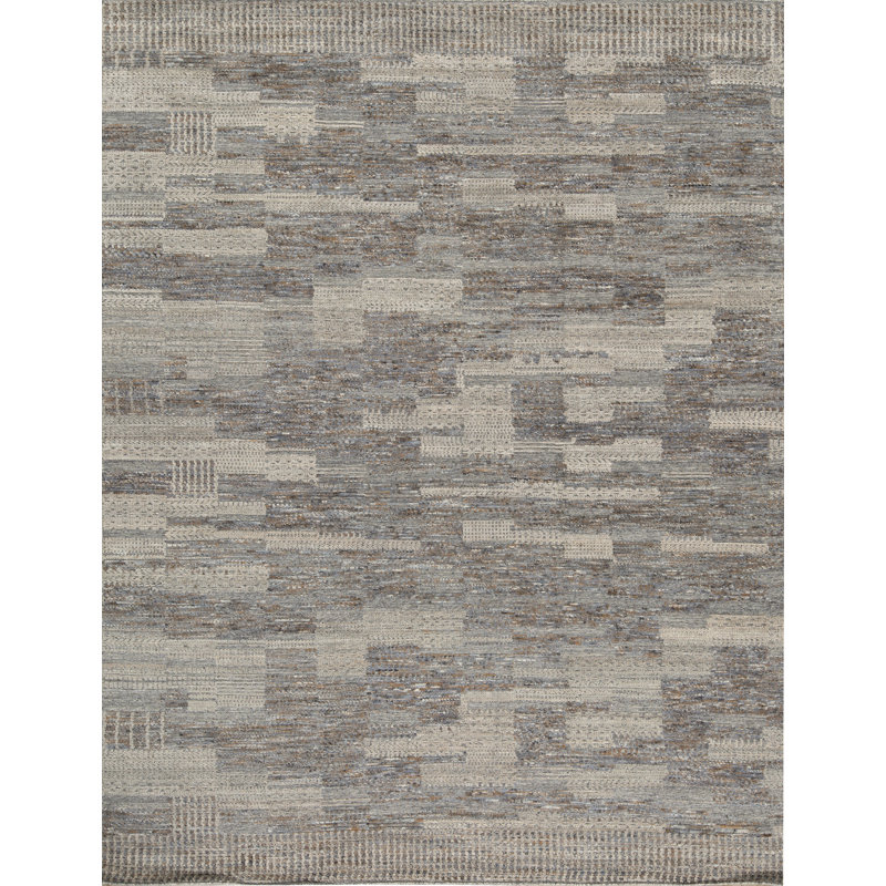 Moroccan Abstract Hand-Knotted Wool Beige/Gray Area Rug