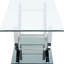 Table basse rectangulaire en verre en forme de U avec une disposition ergonomique pour maximiser l'espace de travail et l'attrait esthétique dans les environnements modernes, avec une finition réfléchissante de 18 pouces de haut et un entretien facile