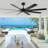 72 Inch Ceiling Fans No Light With Remote Control, 8 Reversible Blade, Quiet Dc Motor, Timer Function, 6-speed, Industrial Ceiling Fan For Bedroom Home Kitchen (black)