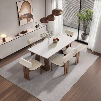 Ensemble de table de salle à manger unique en pierre frittée