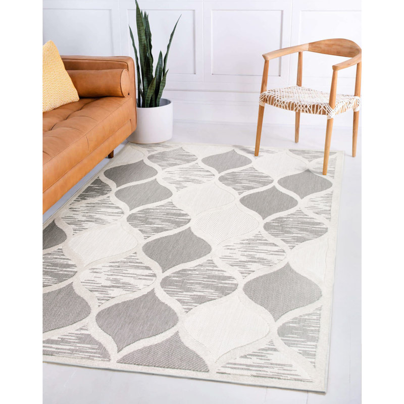 Leick Home Laurus Quatrefoil Indoor Outdoor Area Rug Round, Rectangle 3' x 5'
