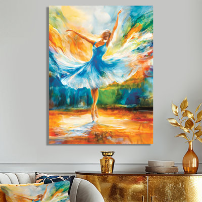«Watercolor Dancer Soft Ethereal Mouvement III - Ballet», impression murale en métal