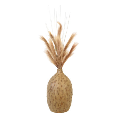 Vase rond texturé avec pampas