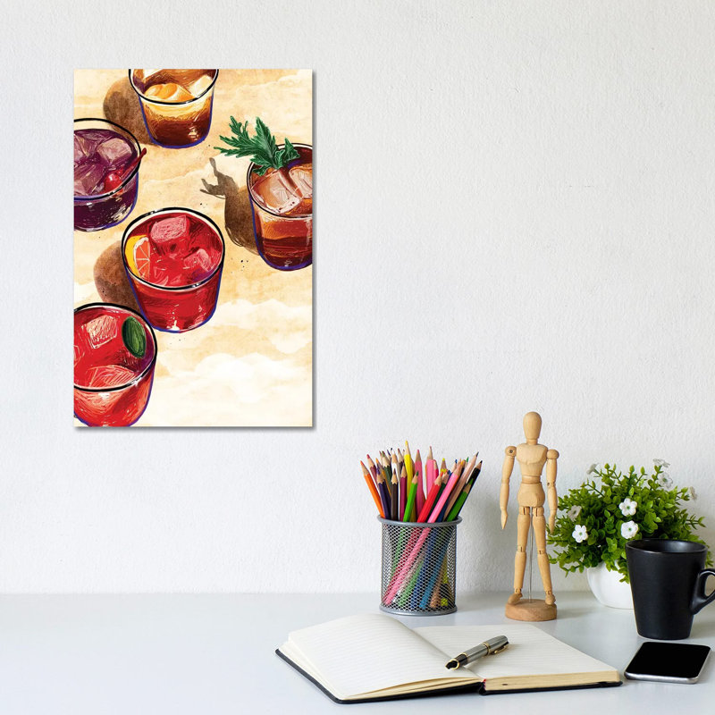 Cocktails - Wall Art Print - Wrapped Canvas, 12" H x 8" W, Wrapped Canvas, Does Not Apply