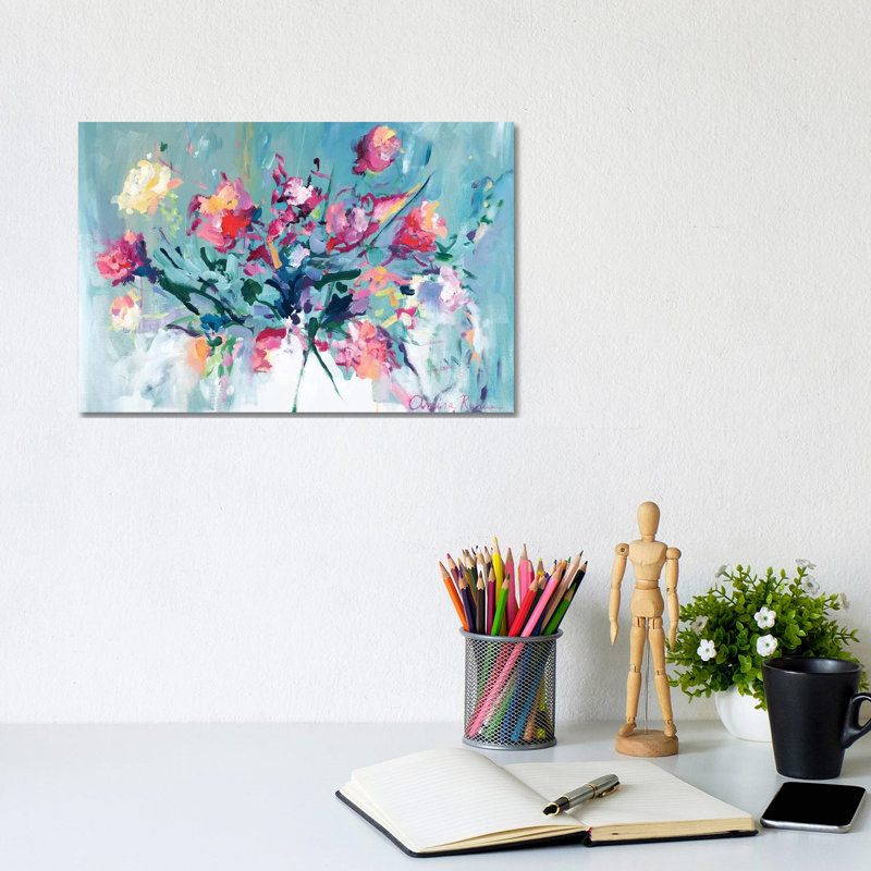 Courage To Bloom by Amira Rahim - Wrapped Canvas Painting, 20.32 cm H x 30.48 cm W