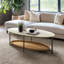 Table basse ovale Beaumont, fini bois blanc et naturel