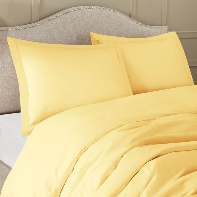  Ensemble de housse de couette ultra-doux, Jaune moelleux, Housse de couette très grand + 2 taies décoratives