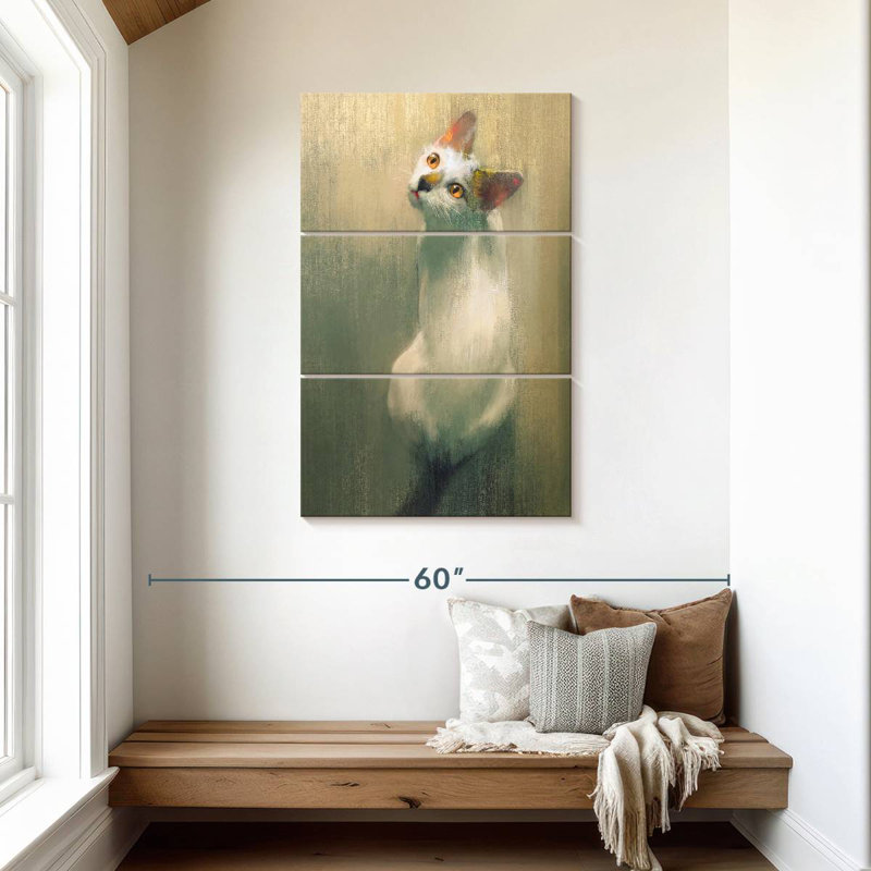 Brampt White Cat, 45" H x 28" W