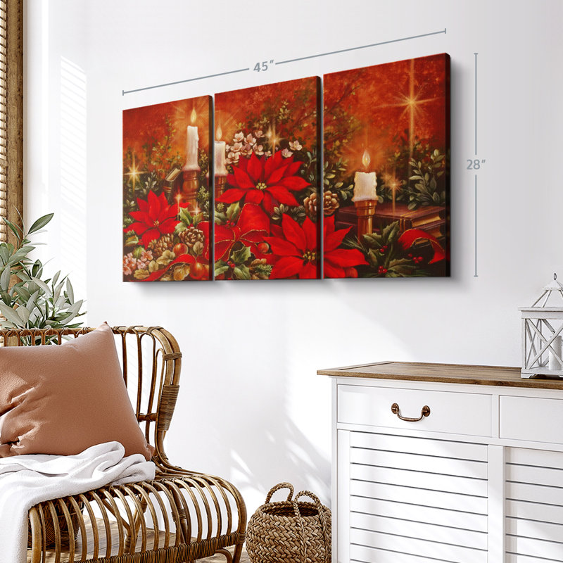 «Poinsettia éclairé» sur, H 28 po x l 45 po