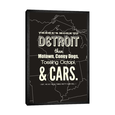 There's More To Detroit, Dark by Benton Park Prints - Print on Canvas