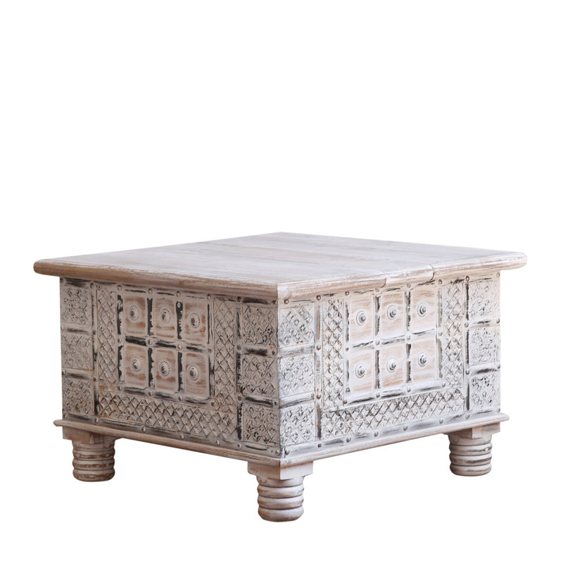 Alegra Solid Wood Lift Top Four Leg Coffee Table with Storage