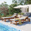 Ensemble de 2 chaises de patio réglables réglables en bois d'acacia moderne près de la piscine