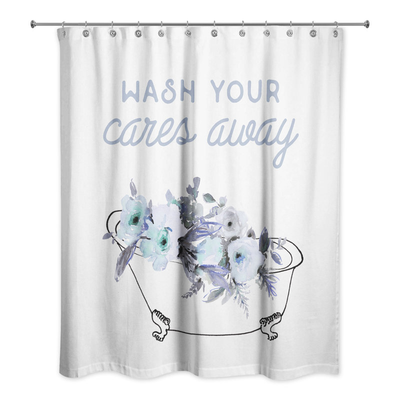 Rideau de douche simple Warrenup, Bleu