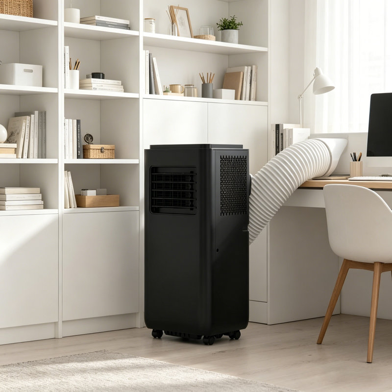 Climatiseur portatif noir l 13 po x P 11 po x H 27,7 po