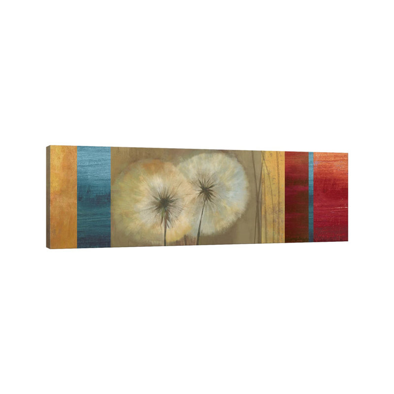 Golden Dandelions by Asia Jensen - Wrapped Canvas Panoramic Painting, 30.48 cm H x 91.44 cm W x 3.175 cm D