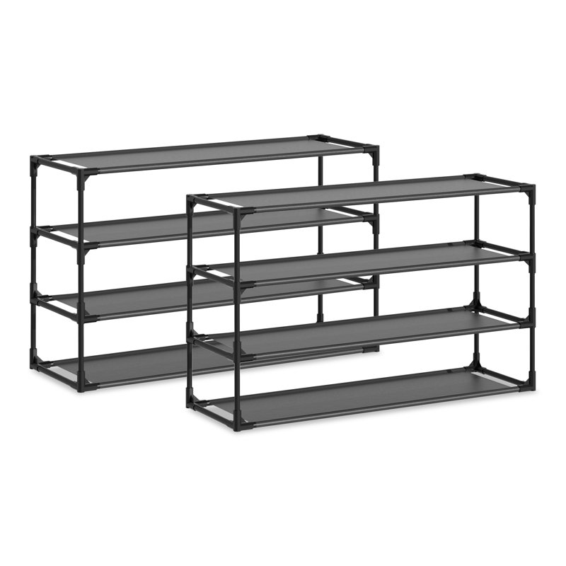 4-tier Stackable Shoe Rack (set Of 2)