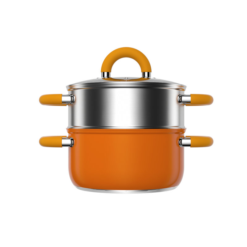 Cuiseur à vapeur de 4 pintes pour la cuisson, marmite à légumes, marmite en acier inoxydable avec couvercle et panier à vapeur, compatible avec toutes les cuisinières, va au lave-vaisselle