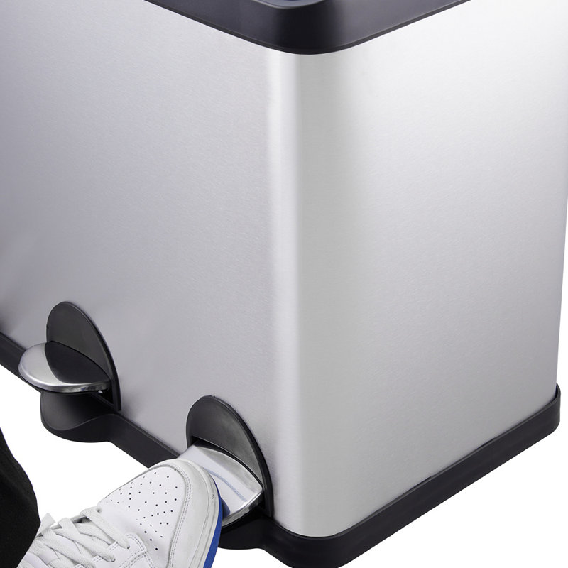 Neval Stainless Steel Step-On Kitchen Trash Can - 45L