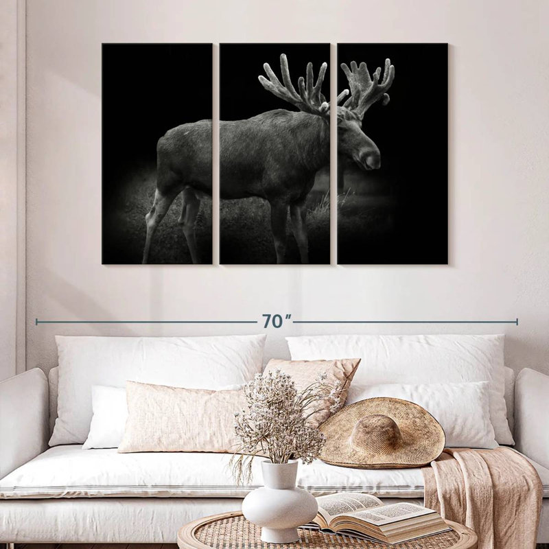 Monochromatic Bull Moose, 32" H x 50" W
