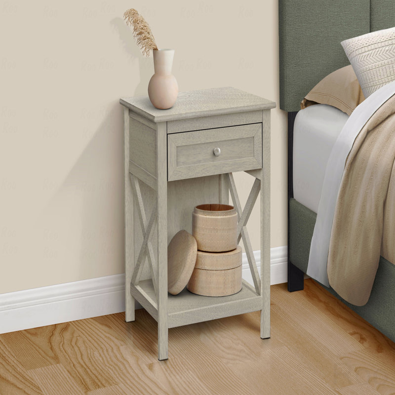 Table d'appoint, table de bout, table d'appoint, table de chevet à 2 niveaux, lampe, tiroir de rangement, transitionnel