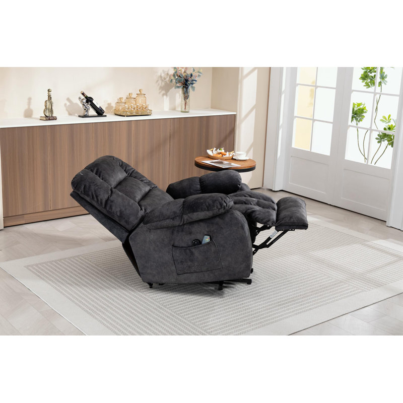 Fauteuil inclinable inclinable avec poche latérale, Bleu grisâtre