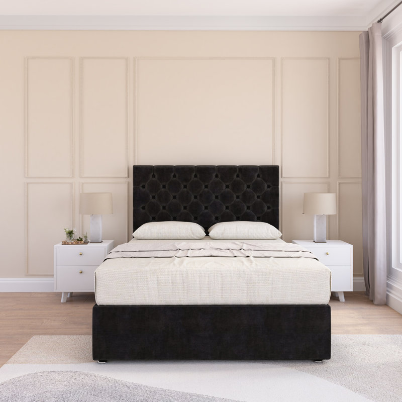 Bed, Small Double (4'), Plush Black