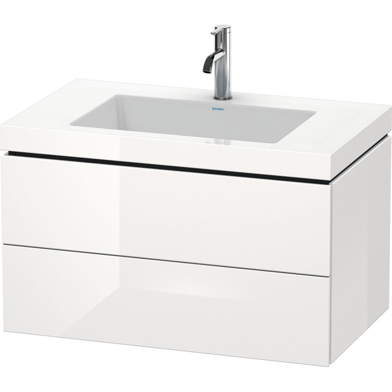 Meuble-lavabo mural simple 32 po Duravit L-Cube, Décor blanc