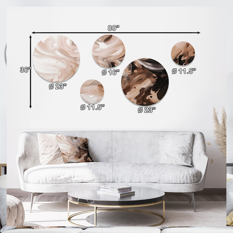 Décoration murale en métal «Dancing with Water IV» - Encre liquide abstraite