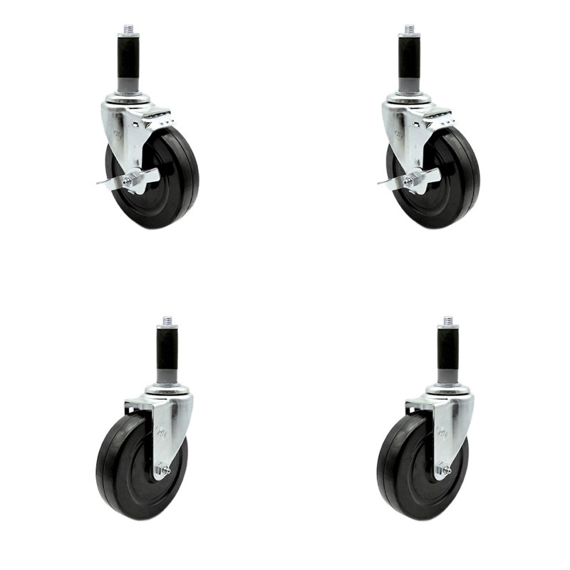 4 Piece Hard Rubber Caster Set