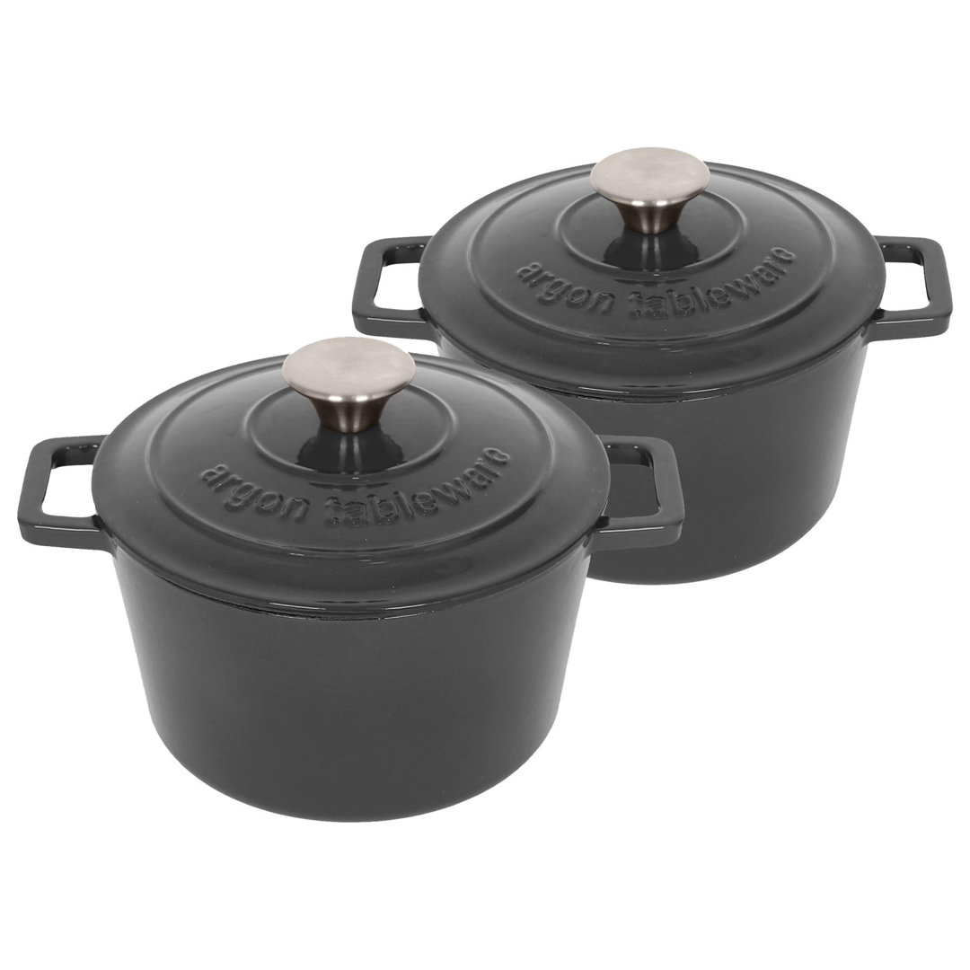 Argon Tableware - Round Cast Iron Casserole Dishes
