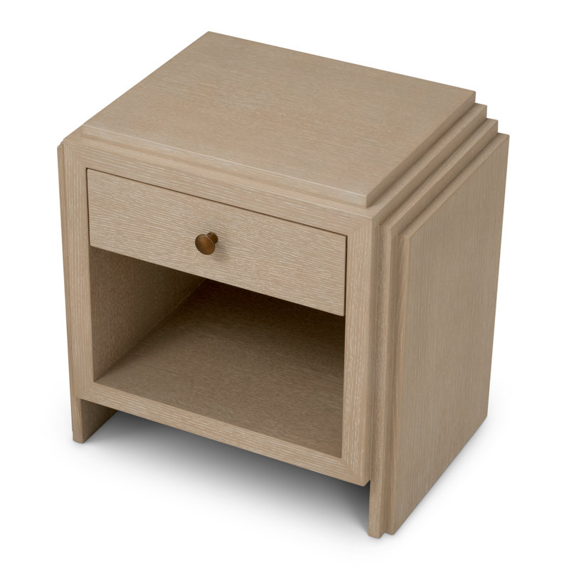 ArtDeco 1 - Drawer Nightstand, Washed Oak