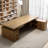 Light Walnut Color L-Shaped Solid Wood desks-106932431-106932432