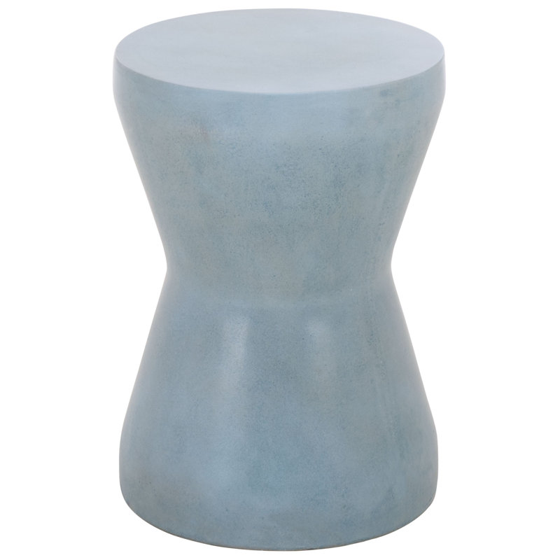 Table d'appoint ronde en béton l 12,2 po Zenni, Bleu poudre