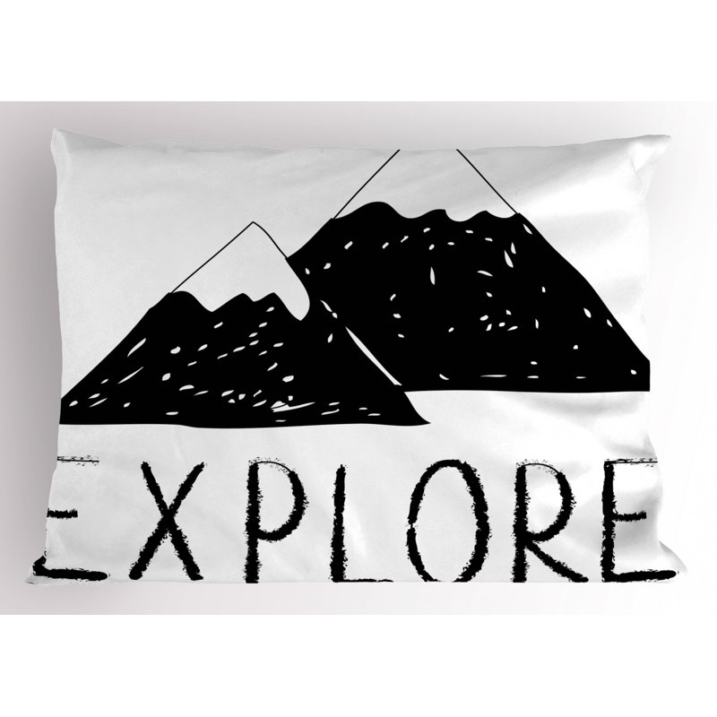 Black/White Polyester Microfiber Piece Sham, Twin