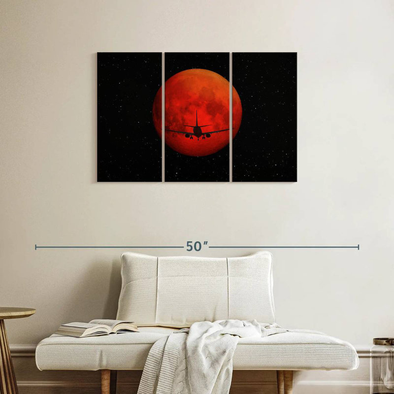 Oberle Red Dark Airplane, 24" H x 38" W