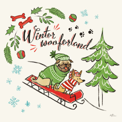 Winter Wooferland V by Janelle Penner - Wrapped Canvas Painting