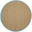 Tapis naturel / turquoise en bambou Chester-1992292946