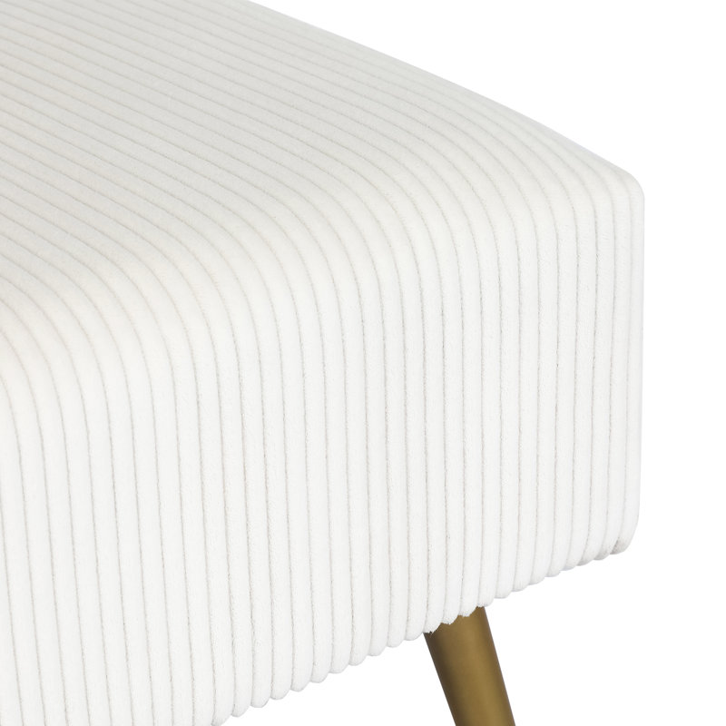 Tabouret de repose-pieds rectangulaire en velours, Blanc