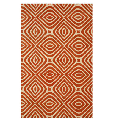 Tapis orange en laine touffeté à la main Marla