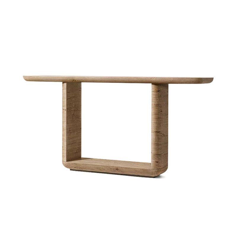 Console américaine simple de style rétro, H 33,9 po x l 71,7 po x P 15,7 po, Bois naturel