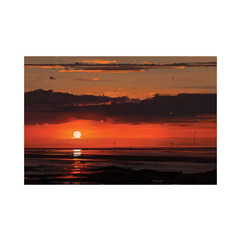 Sunset - Wrapped Canvas Print, 30.48 cm H x 45.72 cm W