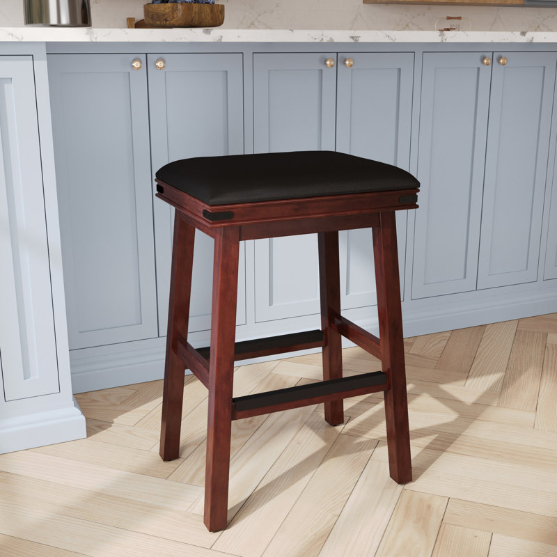 Tabouret de bar 30 po avec siège en cuir noir - apparence attrayante