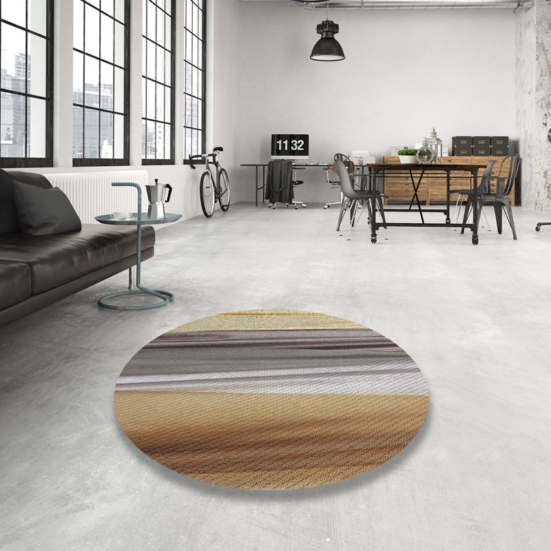 Tapis brun / gris Ryele, Rond 6 pi