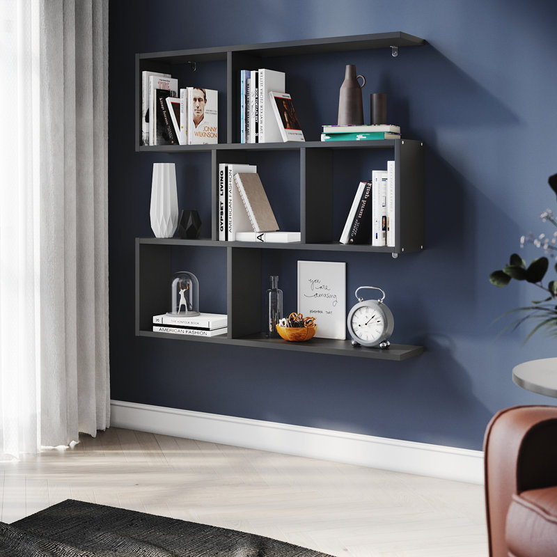 80cm H x 81.5cm W Bookcase, Black