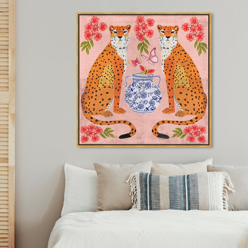 Great Mother Cheetahs " Great Mother Cheetahs " by Oliver Gal, Gold Floater Framed Canvas, 41.5" H x 41.5" W